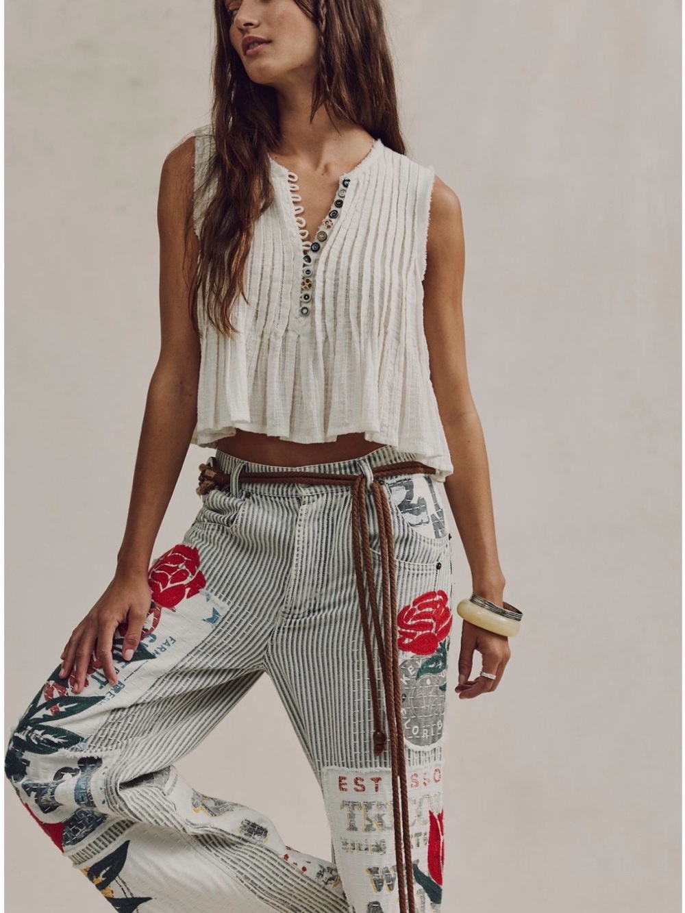 NWT Free People One Parker Tank in Clean Ivory Size XS